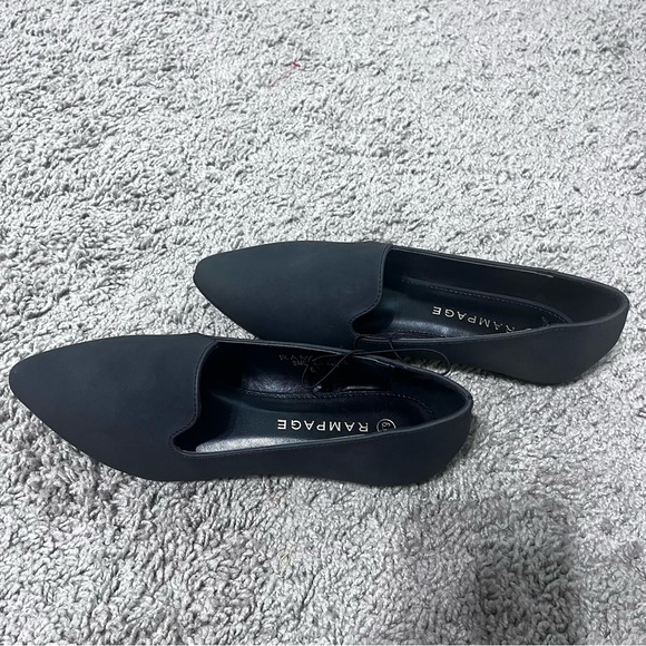 Rampage black slip-on pointed toe ballet casual loafers/flats - Picture 5 of 7